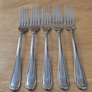 Pfaltzgraff Allure Stainless Dinner Forks 8" China Set of 5 Flatware